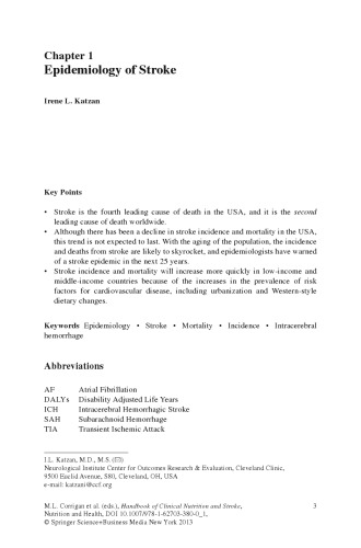 Handbook of clinical nutrition and stroke