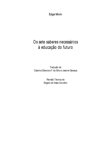 Os sete saberes necessários à educação do futuro