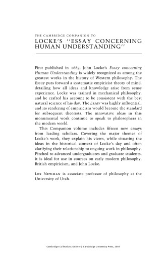 The Cambridge companion to Locke's 