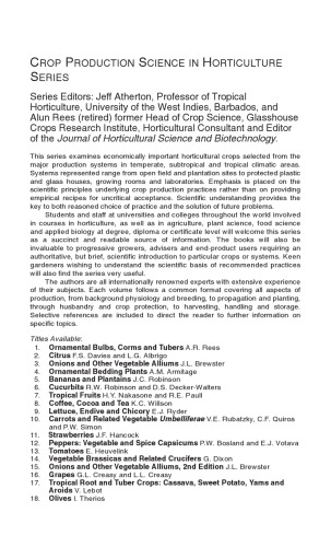 Tropical root and tuber crops : cassava, sweet potato, yams and aroids
