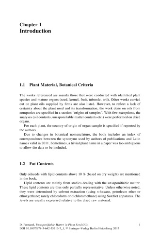Unsaponifiable matter in plant seed oils