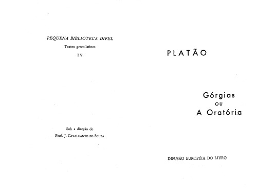 Gorgias, ou, a oratoria