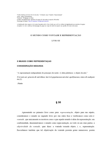 O mundo como vontade e como representação