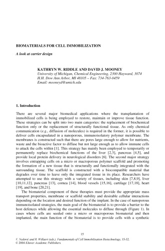 Fundamentals of cell immobilisation biotechnology