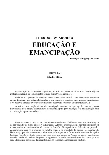 Educação e emancipação