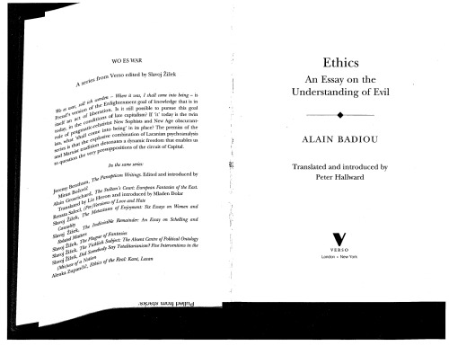 Ethics : an essay on the understanding of evil
