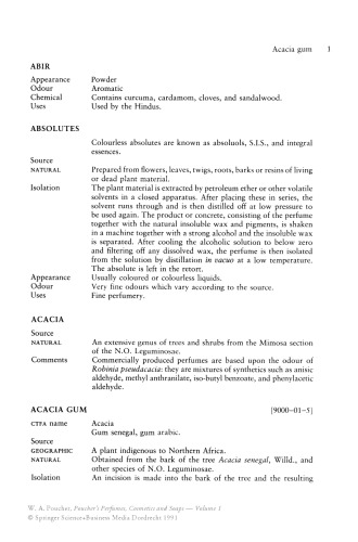 Poucher’s Perfumes, Cosmetics and Soaps — Volume 1 The Raw Materials of Perfumery