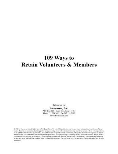 109 Ways to Retain Volunteers and Members