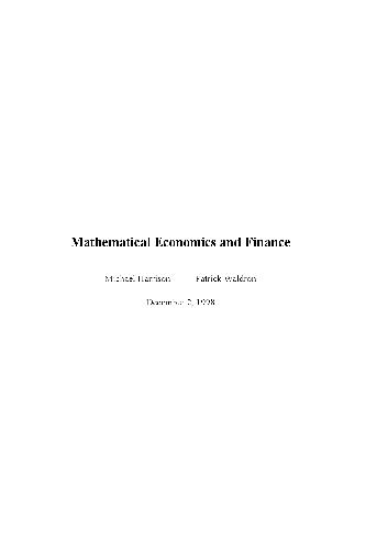 Mathematical economics and finance