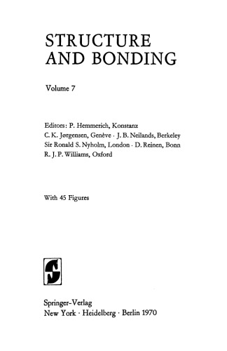 Structure and Bonding, Volume 7