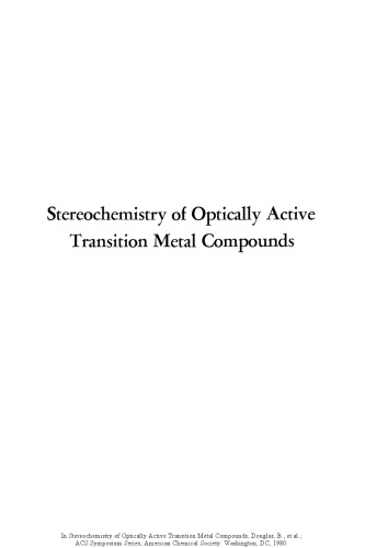 Stereochemistry of Optically Active Transition Metal Compounds