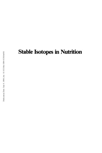 Stable Isotopes in Nutrition