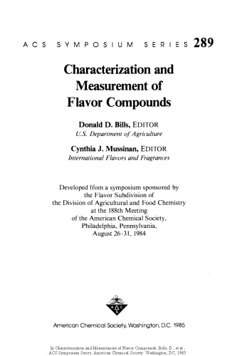Characterization and Measurement of Flavor Compounds