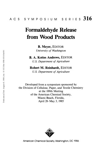 Formaldehyde Release from Wood Products