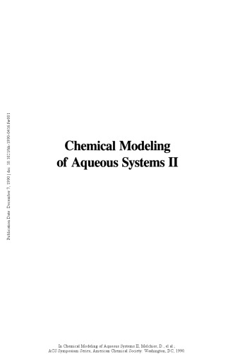 Chemical Modeling of Aqueous Systems II