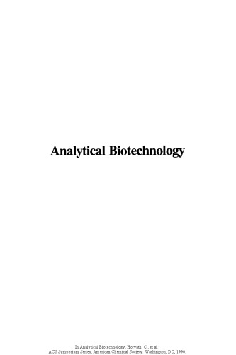 Analytical Biotechnology. Capillary Electrophoresis and Chromatography