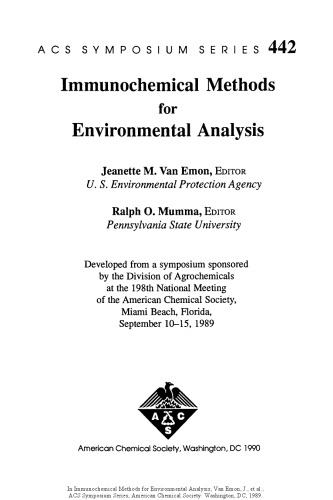 Immunochemical Methods for Environmental Analysis