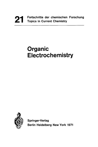 Organic Electrochemistry