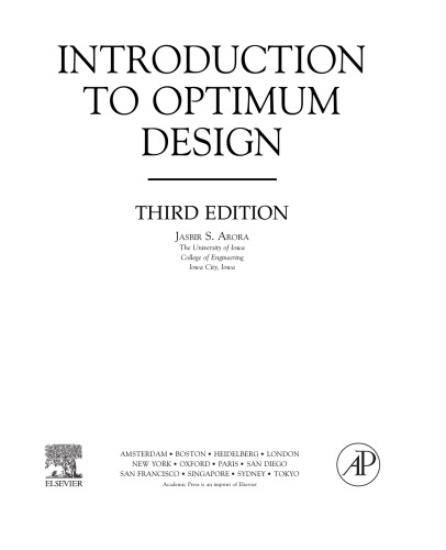 Introduction to optimum design