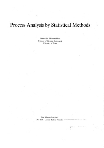 Process Analysis by Statistical Methods