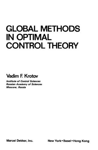 Global methods in optimal control theory