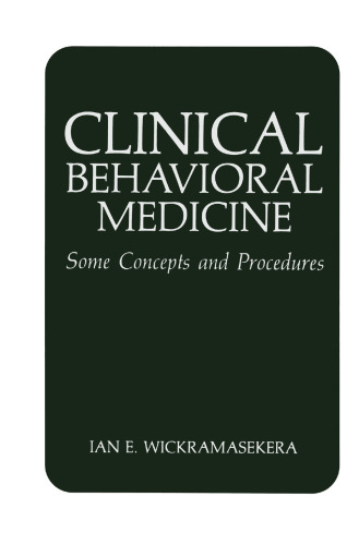 Clinical Behavioral Medicine: Some Concepts and Procedures