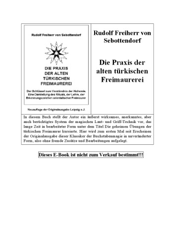 Die Praxis der alten türkischen Freimaurerei