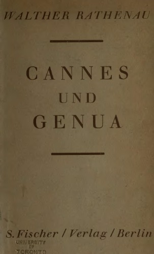 Cannes und Genua, vier Reden zum Reparationsproblem, mit einem Anhang