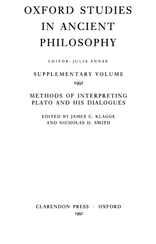 Methods of Interpreting Plato and His Dialogues