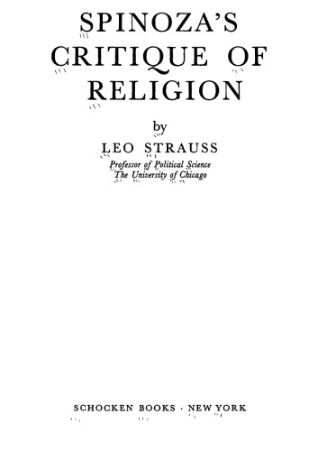Spinoza's Critique of Religion