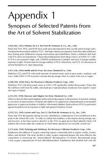 Environmental investigation and remediation : 1,4-dioxane and other solvent stabilizers