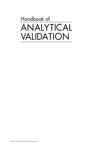 Handbook of analytical validation