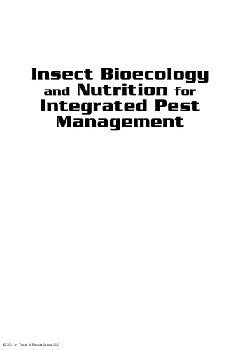 Insect bioecology and nutrition for integrated pest management
