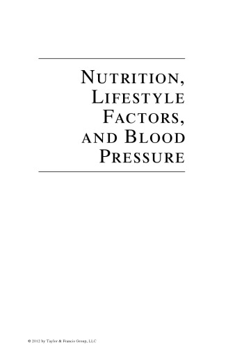 Nutrition, lifestyle factors, and blood pressure
