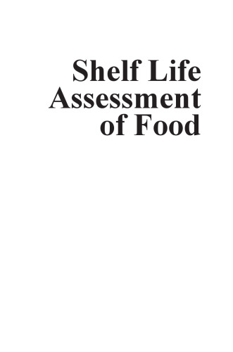 Shelf Life Assessment of Food