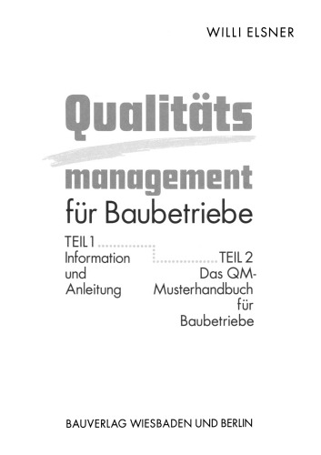Qualitäts management für Baubetriebe