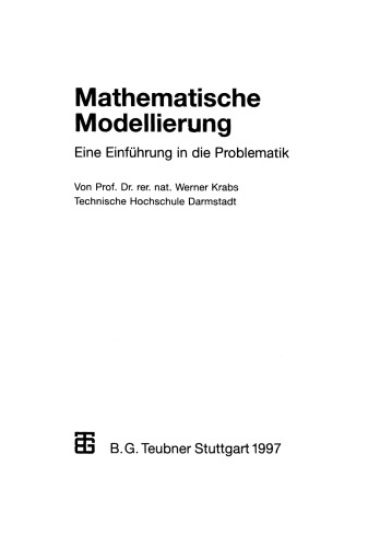 Mathematische Modellierung: Eine Einführung in die Problematik