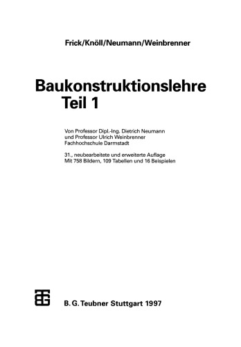 Baukonstruktionslehre Teil 1