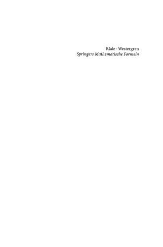 Springers Mathematische Formeln: Taschenbuch für Ingenieure, Naturwissenschaftler, Wirtschaftswissenschaftler