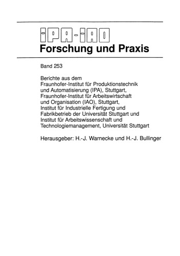 Verfahren zur Konzeption automatischer reinraumtauglicher Fertigungsanlagen und -zellen