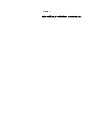 Scientific&Statistical Databases: Datenbankeinsatz in der multidimensionalen Datenanalyse