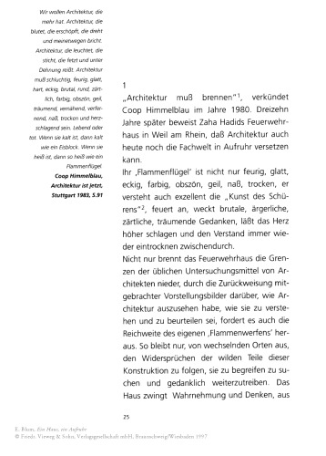 Ein Haus, ein Aufruhr: Anmerkungen zu Zaha Hadids Feuerwehrhaus