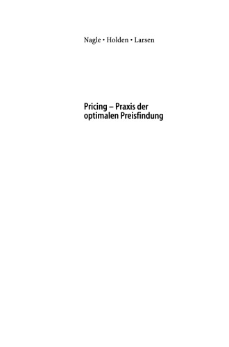 Pricing — Praxis der optimalen Preisfindung
