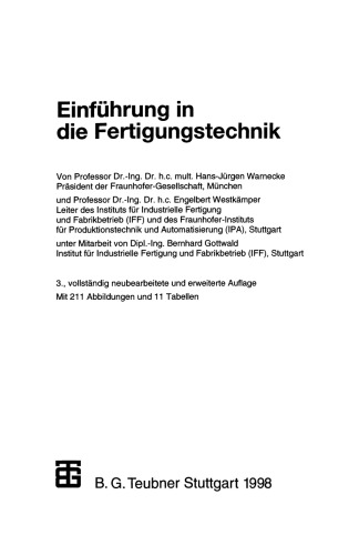 Einführung in die Fertigungstechnik