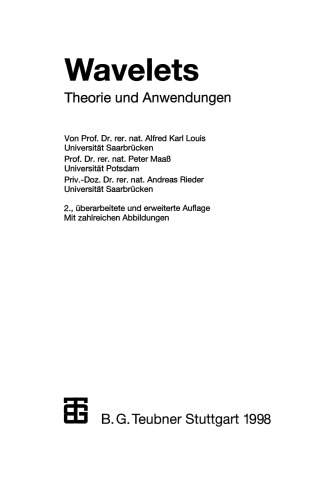 Wavelets: Theorie und Anwendungen