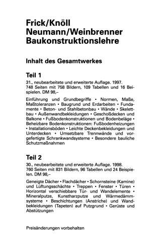 Baukonstruktionslehre: Teil 2