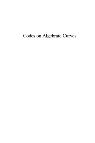 Codes on Algebraic Curves