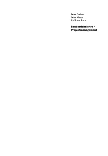 Baubetriebslehre — Projektmanagement