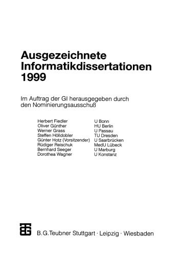 Ausgezeichnete Informatikdissertationen 1999