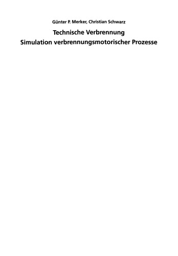 Technische Verbrennung Simulation verbrennungsmotorischer Prozesse